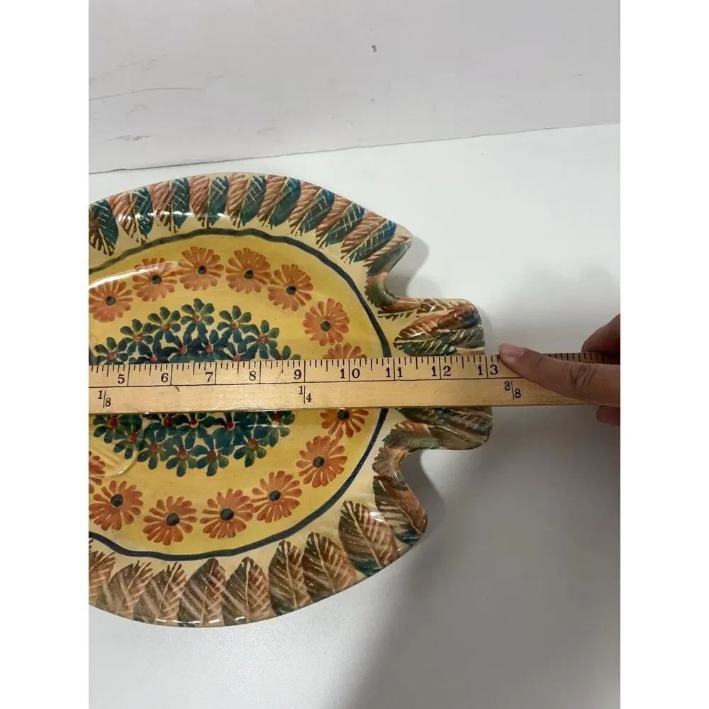 Vintage Made in Italy Colorful Fish Platter or Plate Ceramic Handpainted 13”x10”